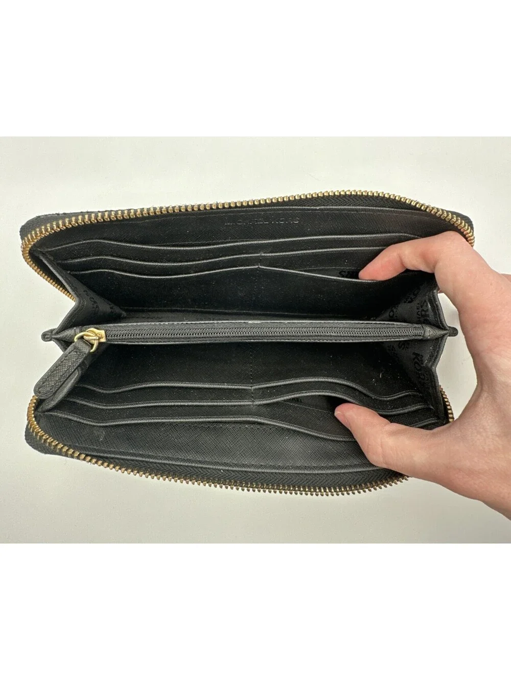 Michael Kors Jet Set Travel Black Snakeskin Embossed Continental Wallet